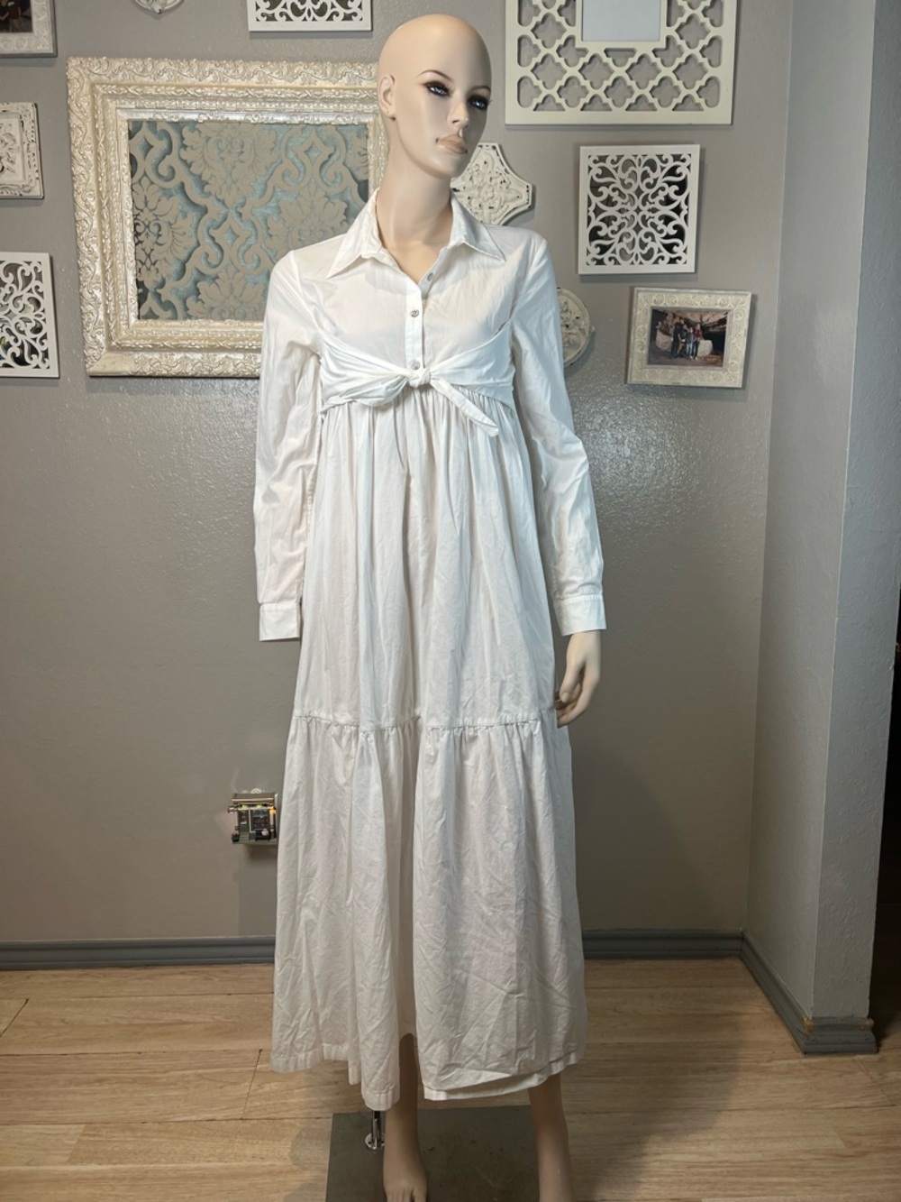 Mara Hoffman White Tie-Front Maxi Dress - Picture 3 of 10